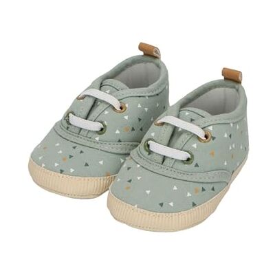 Sterntaler Chaussons pour bébé garçon en toile imprimée avec cuir synthétique Chaussures pour bébé avec lacets élastiques et semelle étoile antidérapante cousue, Couleur : vert pierre, 18 EU Sterntaler Chaussons pour bébé garçon en toile imprimée avec cuir synthétique Chaussures pour bébé avec lacets élastiques et semelle étoile antidérapante cousue, Couleur : vert pierre, 18 EU