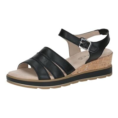 CAPRICE Damen Pantolette mit Keilabsatz aus Leder, Weiß (PEARL NAPPA), 41 CAPRICE Damen Pantolette mit Keilabsatz aus Leder, Weiß (PEARL NAPPA), 41