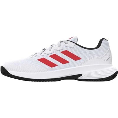 adidas Homme Gamecourt 2.0 Tennis Shoes, ftwr white/lucid red/core black, 39 1/3 EU adidas Homme Gamecourt 2.0 Tennis Shoes, ftwr white/lucid red/core black, 39 1/3 EU