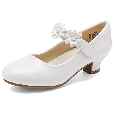 DREAM PAIRS KIDS Escarpins Petite Fille Confortable avec un Talon Bloc Robuste Chaussures Filles Pour Fêtes,Size 35,Blanc,SDFL2317K DREAM PAIRS KIDS Escarpins Petite Fille Confortable avec un Talon Bloc Robuste Chaussures Filles Pour Fêtes,Size 35,Blanc,SDFL2317K
