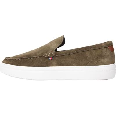 Tommy Hilfiger Mocassins modernes en daim hybride léger pour homme, Vert kaki, 46 EU Tommy Hilfiger Mocassins modernes en daim hybride léger pour homme, Vert kaki, 46 EU