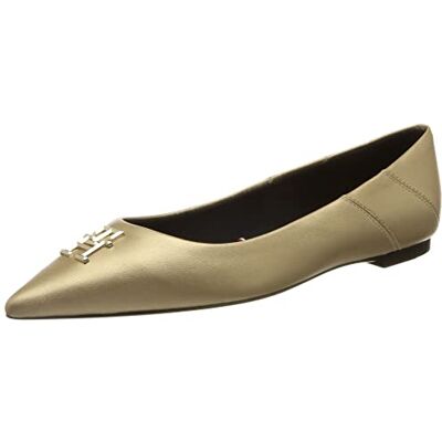 Tommy Hilfiger Ballerines Femme Pointy Chic Ballerine Gold Élégantes, or, 40 EU Tommy Hilfiger Ballerines Femme Pointy Chic Ballerine Gold Élégantes, or, 40 EU