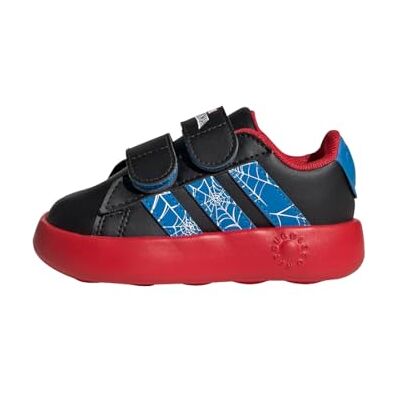 adidas Chaussures unisexe pour enfant X Marvel Spider-Man Grand Court, Noyau noir, bleu vif, rubis pur, 5.5 UK Child adidas Chaussures unisexe pour enfant X Marvel Spider-Man Grand Court, Noyau noir, bleu vif, rubis pur, 5.5 UK Child