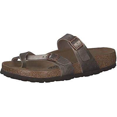 Birkenstock Mayari Birko-Flor Nubuck, Tongues Femme, Marron Taupe, 40 EU large Birkenstock Mayari Birko-Flor Nubuck, Tongues Femme, Marron Taupe, 40 EU large