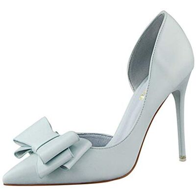 Lovelysi Femme Chaussure Escarpin Mode Nœud Papillon Dame Stiletto Entailler Talon Haut PU Aiguille Sexy Talon Aiguille 10.5 CM Mariage Club Soirée, Bleu, 35 EU Lovelysi Femme Chaussure Escarpin Mode Nœud Papillon Dame Stiletto Entailler Talon Haut PU Aiguille Sexy Talon Aiguille 10.5 CM Mariage Club Soirée, Bleu, 35 EU