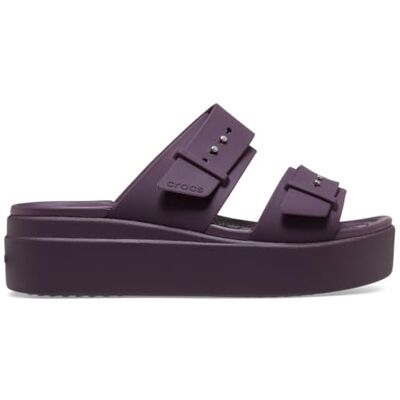 Crocs Brooklyn Sandales compensées basses avec boucle pour femme, prune peluche, pointure 42, Prune en peluche, 42/43 EU Crocs Brooklyn Sandales compensées basses avec boucle pour femme, prune peluche, pointure 42, Prune en peluche, 42/43 EU