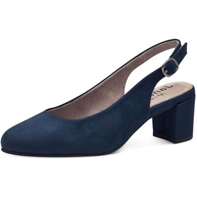 Jana Escarpins à bride pour femme avec sangle réglable végétalien, bleu marine, 36 EU large Jana Escarpins à bride pour femme avec sangle réglable végétalien, bleu marine, 36 EU large