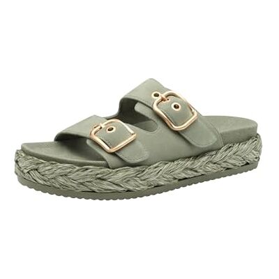 Tamaris Mules plates pour femme, vert, 37 EU Tamaris Mules plates pour femme, vert, 37 EU