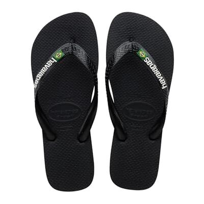 Havaianas Brasil Logo Mixte Tongs, Noir (Black Black 01), 43/44 EU Havaianas Brasil Logo Mixte Tongs, Noir (Black Black 01), 43/44 EU