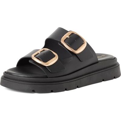 Tamaris Mules pour femme, pantoufles, semelle intérieure TOUCHit, cuir noir, 38 EU Tamaris Mules pour femme, pantoufles, semelle intérieure TOUCHit, cuir noir, 38 EU