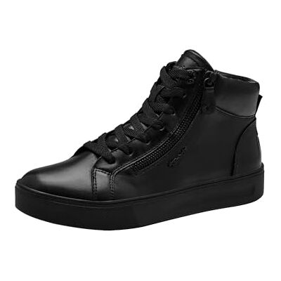 Tamaris Baskets hautes confortables à lacets avec fermeture éclair pour femme, Nappa noir., 37 EU Tamaris Baskets hautes confortables à lacets avec fermeture éclair pour femme, Nappa noir., 37 EU