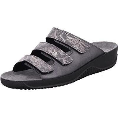 Rohde Soltau-40 1930 Mules pour femme avec trois lanières métallisées et fermeture Velcro, Anthracite (82)., 42 EU étroit Rohde Soltau-40 1930 Mules pour femme avec trois lanières métallisées et fermeture Velcro, Anthracite (82)., 42 EU étroit