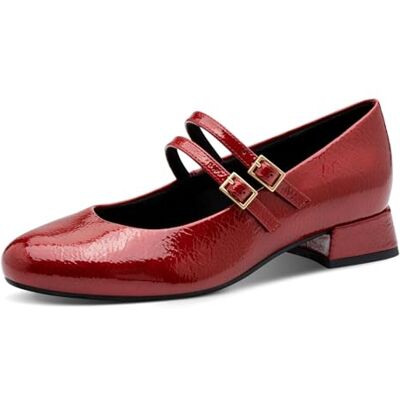 MARCO TOZZI Mary Janes avec lanières pour femme Petit talon, Dk Red Pat, 41 EU MARCO TOZZI Mary Janes avec lanières pour femme Petit talon, Dk Red Pat, 41 EU
