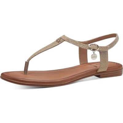 s.Oliver Damen Zehentrenner mit verstellbarem Riemchen Vegan, Gold (Champagne), 37 s.Oliver Damen Zehentrenner mit verstellbarem Riemchen Vegan, Gold (Champagne), 37