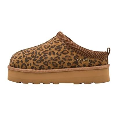 s.Oliver Mules en cuir à enfiler pour femme, léopard, 39 EU s.Oliver Mules en cuir à enfiler pour femme, léopard, 39 EU