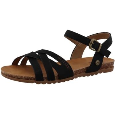 MUSTANG Sandales classiques pour femme, Noir 00001, 41 EU MUSTANG Sandales classiques pour femme, Noir 00001, 41 EU