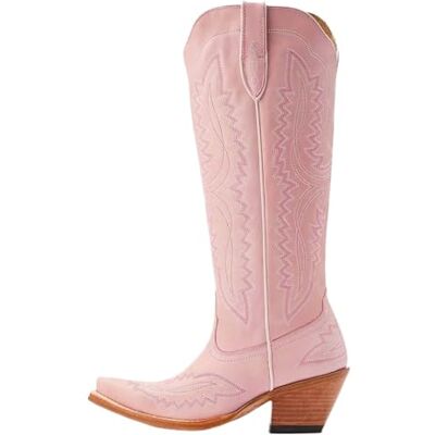 DASJKDI Bottes de cowboy pour femmes, hauteur genou, mollet, vintage, occidental, cowgirl à talons décontractés, talon bloc (rose, 37) DASJKDI Bottes de cowboy pour femmes, hauteur genou, mollet, vintage, occidental, cowgirl à talons décontractés, talon bloc (rose, 37)