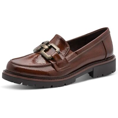 Jana Mocassins pour femme sans talon élégant végétalien cognac brevet 39 Jana Mocassins pour femme sans talon élégant végétalien cognac brevet 39