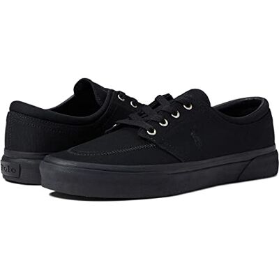 POLO RALPH LAUREN Faxon X Low-Top Canvas Sneaker Black/Black 8.5 D (M) POLO RALPH LAUREN Faxon X Low-Top Canvas Sneaker Black/Black 8.5 D (M)