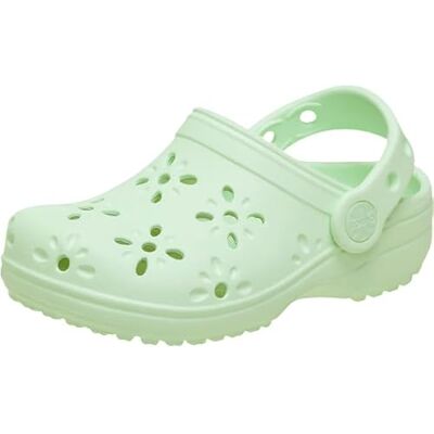 Crocs Classic Floral Cut Out Clog T Sabot Mixte Enfant, Teinte Jade, 20/21 EU Crocs Classic Floral Cut Out Clog T Sabot Mixte Enfant, Teinte Jade, 20/21 EU