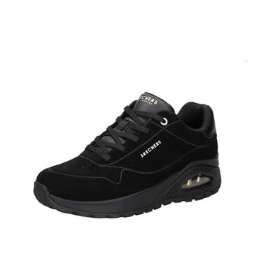 Skechers Baskets Uno Rugged Chillproof pour femme, Bordure brodée en daim noir Duraleather, 40 EU Skechers Baskets Uno Rugged Chillproof pour femme, Bordure brodée en daim noir Duraleather, 40 EU