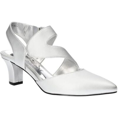 Easy Street Escarpins Venue pour femme, Satin Gore argenté, 38.5 EU Easy Street Escarpins Venue pour femme, Satin Gore argenté, 38.5 EU