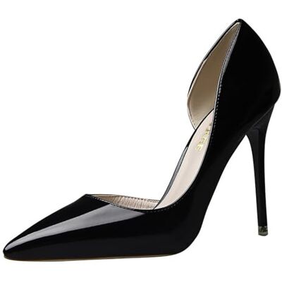 YGJKLIS Escarpins à talons hauts pour femme 10,5 cm En cuir verni Pour fête, mariage, Noir , 34 EU YGJKLIS Escarpins à talons hauts pour femme 10,5 cm En cuir verni Pour fête, mariage, Noir , 34 EU