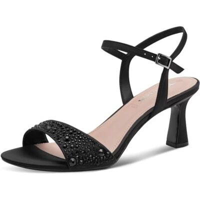 Tamaris Sandales à talons pour femme 1-28313-46 Black Glam 38 EU Tamaris Sandales à talons pour femme 1-28313-46 Black Glam 38 EU