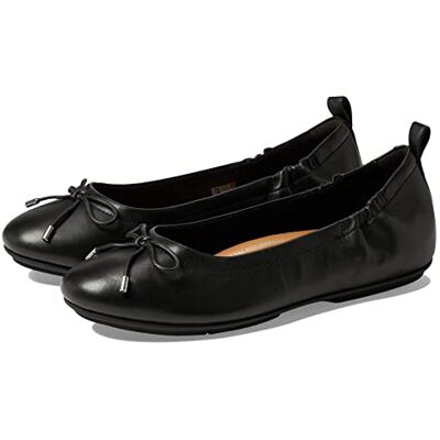 Fitflop Escarpins de ballet plats en cuir Allegro Bow pour femme, Noir, 36 EU Fitflop Escarpins de ballet plats en cuir Allegro Bow pour femme, Noir, 36 EU