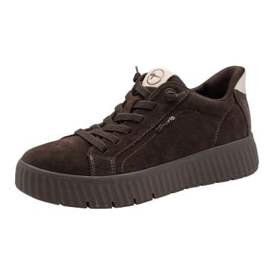 Tamaris Comfort Step IN Baskets plates en cuir à enfiler pour femme Coupe large Mocca Suede 41 Tamaris Comfort Step IN Baskets plates en cuir à enfiler pour femme Coupe large Mocca Suede 41