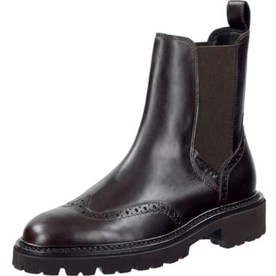 GANT 31551119/G00 Bottes à enfiler en cuir lisse pour femme Noir, marron foncé, 37 EU GANT 31551119/G00 Bottes à enfiler en cuir lisse pour femme Noir, marron foncé, 37 EU