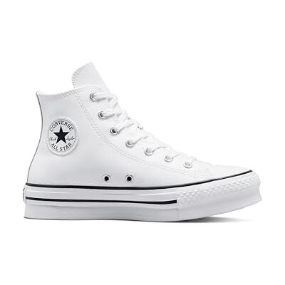 Converse Chuck Taylor all Star Eva Lift Platform Leather, Baskets pour homme, White Natural Ivory Black, 37 EU Converse Chuck Taylor all Star Eva Lift Platform Leather, Baskets pour homme, White Natural Ivory Black, 37 EU