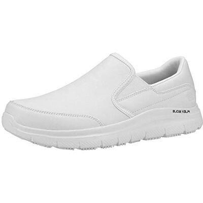 Skechers Mocassins Flex Advantage Sr Bronwood pour homme, cuir blanc, 39.5 EU Skechers Mocassins Flex Advantage Sr Bronwood pour homme, cuir blanc, 39.5 EU