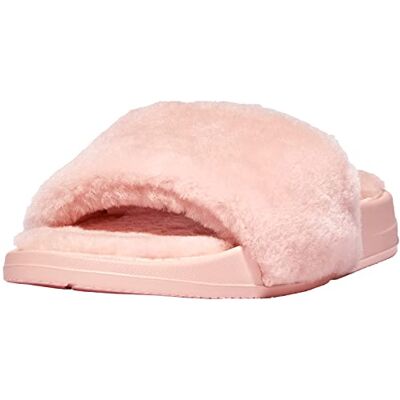 Fitflop Iqushion Pool Slide Ii Shearling Sandales pour femme, Sel rose, 43 EU Fitflop Iqushion Pool Slide Ii Shearling Sandales pour femme, Sel rose, 43 EU