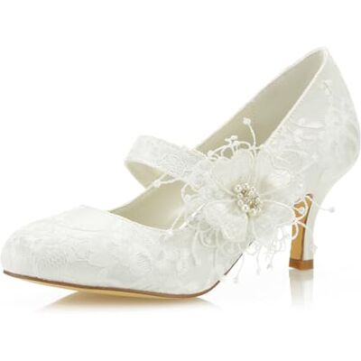 JIAJIA 586449B aux Femmes Chaussures de mariée Bout fermé 6,5cm Talon Aiguille Dentelle satinée des Pompes Chaussures de Mariage JIAJIA 586449B aux Femmes Chaussures de mariée Bout fermé 6,5cm Talon Aiguille Dentelle satinée des Pompes Chaussures de Mariage
