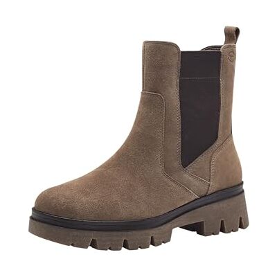 Tamaris Comfort Chelsea Bottines en cuir à plateforme pour femme, marron clair, 39 EU Tamaris Comfort Chelsea Bottines en cuir à plateforme pour femme, marron clair, 39 EU