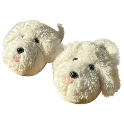 DKJAHSEK Pantoufles d'hiver mignonnes en peluche pour femme Chaussures plates décontractées et pelucheuses élégantes pour une utilisation en intérieur et en extérieur (blanc, 44-45) DKJAHSEK Pantoufles d'hiver mignonnes en peluche pour femme Chaussures plates décontractées et pelucheuses élégantes pour une utilisation en intérieur et en extérieur (blanc, 44-45)