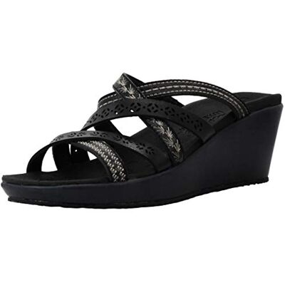 Skechers Sandales compensées Beverlee-Tiger Posse pour femme, Noir, 41 EU Skechers Sandales compensées Beverlee-Tiger Posse pour femme, Noir, 41 EU