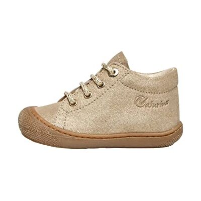 Naturino Chaussures premiers pas en suède pailleté, Platine 23 Naturino Chaussures premiers pas en suède pailleté, Platine 23