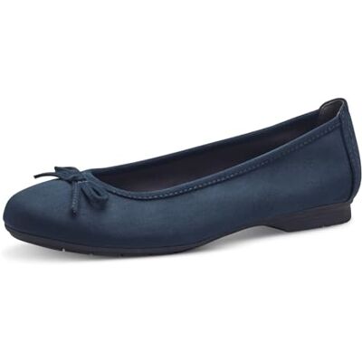 Jana Ballerines pour femme avec nœud végétalien, bleu foncé, 36 EU Jana Ballerines pour femme avec nœud végétalien, bleu foncé, 36 EU