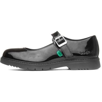 Kickers Chaussures d'école Finley Mary Jane en cuir pour femme, Noir verni, 40 EU Kickers Chaussures d'école Finley Mary Jane en cuir pour femme, Noir verni, 40 EU