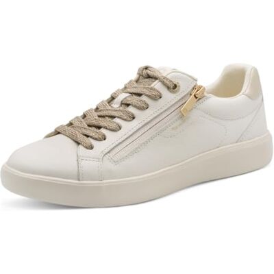 Tamaris Baskets basses plates pour femme, blanc cassé, 38 Tamaris Baskets basses plates pour femme, blanc cassé, 38