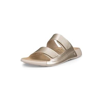 ECCO Sandales Cozmo 2.0 à deux bandes pour femme, Or blanc pur métallisé, 4/4.5 UK ECCO Sandales Cozmo 2.0 à deux bandes pour femme, Or blanc pur métallisé, 4/4.5 UK