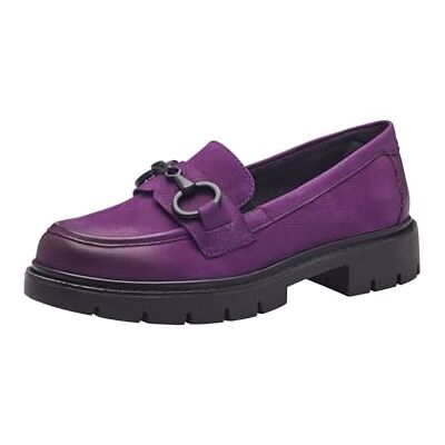 Tamaris Chaussons confortables en cuir pour femme, Nubuck violet, 37 EU Tamaris Chaussons confortables en cuir pour femme, Nubuck violet, 37 EU