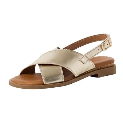 Tamaris Sandales à talon bloc pour femme, Light Gold Met, 36 EU Tamaris Sandales à talon bloc pour femme, Light Gold Met, 36 EU