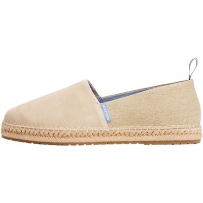 Tommy Hilfiger Espadrilles en daim Flex Mix pour homme, Bois de santal kaki, 40 EU Tommy Hilfiger Espadrilles en daim Flex Mix pour homme, Bois de santal kaki, 40 EU