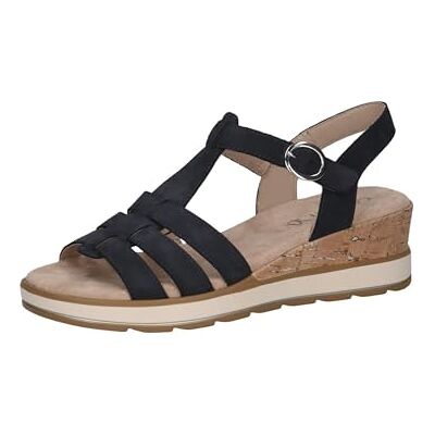 CAPRICE Damen Pantolette mit Keilabsatz aus Leder, Weiß (PEARL NAPPA), 39 CAPRICE Damen Pantolette mit Keilabsatz aus Leder, Weiß (PEARL NAPPA), 39