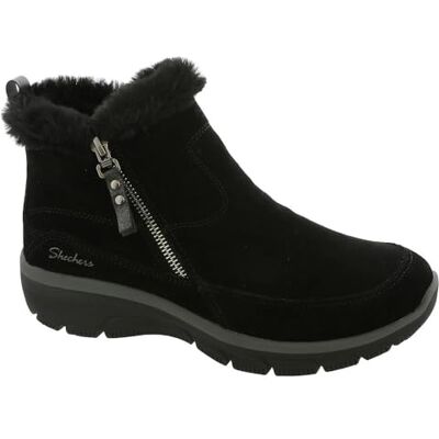 Skechers Bottines à fermeture éclair Easy Going Cool pour femme, Noir, 38.5 EU Skechers Bottines à fermeture éclair Easy Going Cool pour femme, Noir, 38.5 EU