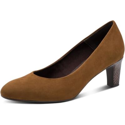 Tamaris Escarpins à talon bloc pour femme Marron (Cognac Comb), 37 Tamaris Escarpins à talon bloc pour femme Marron (Cognac Comb), 37