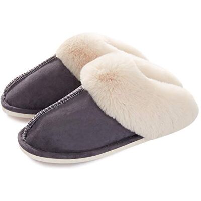 Donpapa Chaussons Femme Homme Hiver Chaud Mémoire de Forme Confortable fourrés Faux Daim à Fourrure Doublure Pantoufles Antidérapant Intérieur/extérieur Grisss Foncéss 38.5-40 Donpapa Chaussons Femme Homme Hiver Chaud Mémoire de Forme Confortable fourrés Faux Daim à Fourrure Doublure Pantoufles Antidérapant Intérieur/extérieur Grisss Foncéss 38.5-40